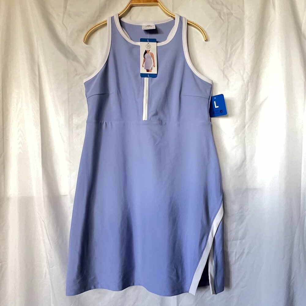 Item 113 - Sage Collective Onsie Skort Dress Zip Front Size L Periwinkle